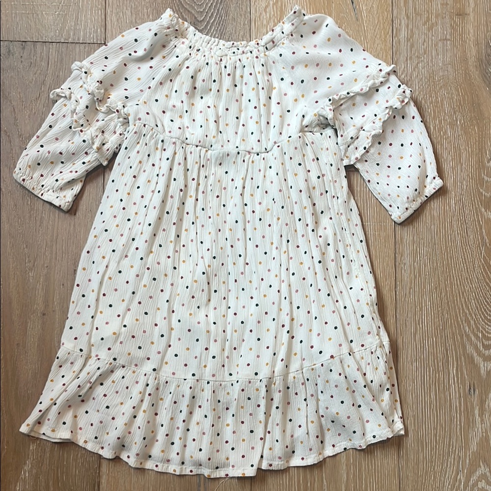 Old Navy Cream Polka Dot Kids Dress